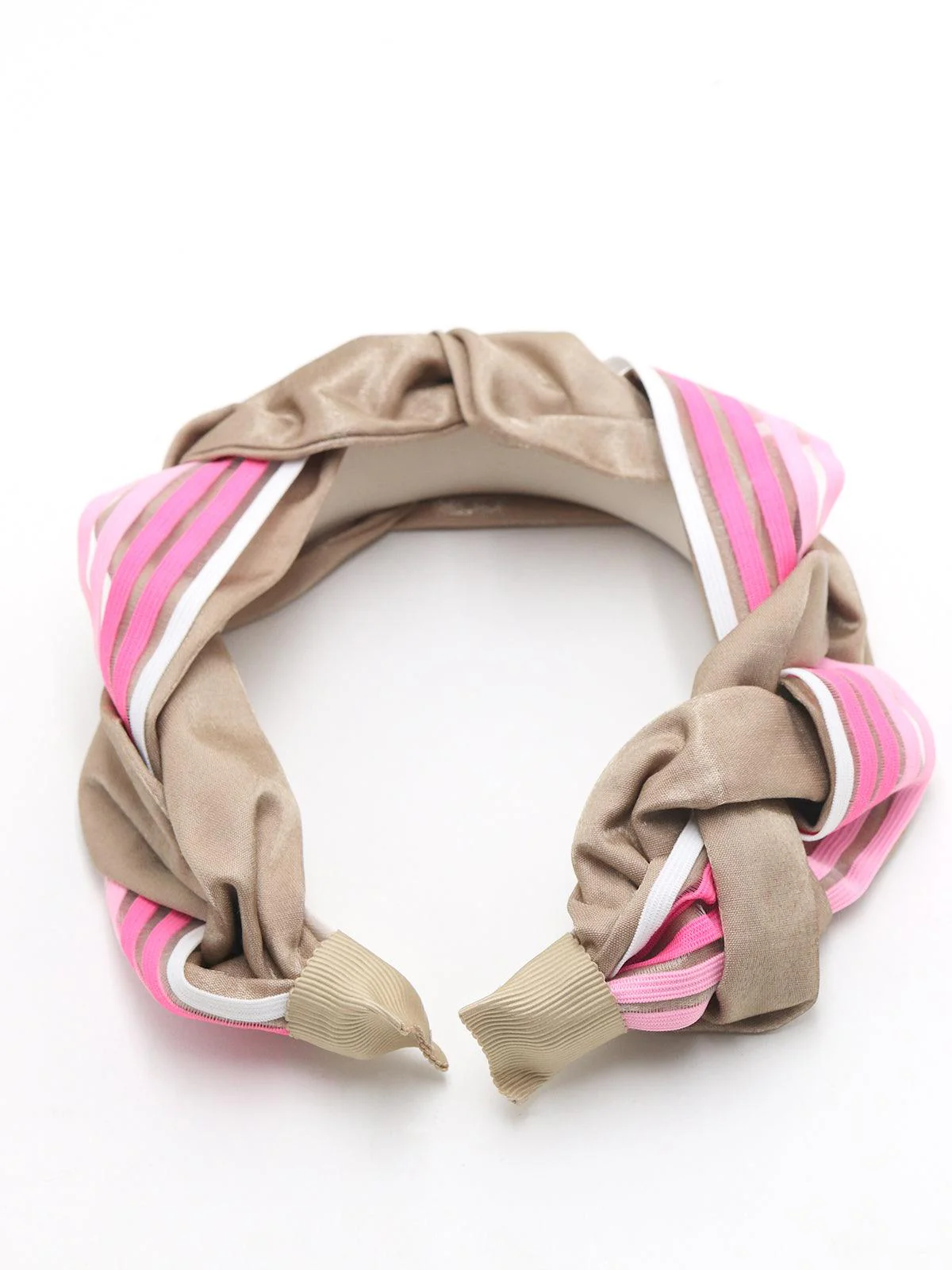 Odette Women Twirled Beige And Pink Cool And Trendy Hair Band! - Image 4