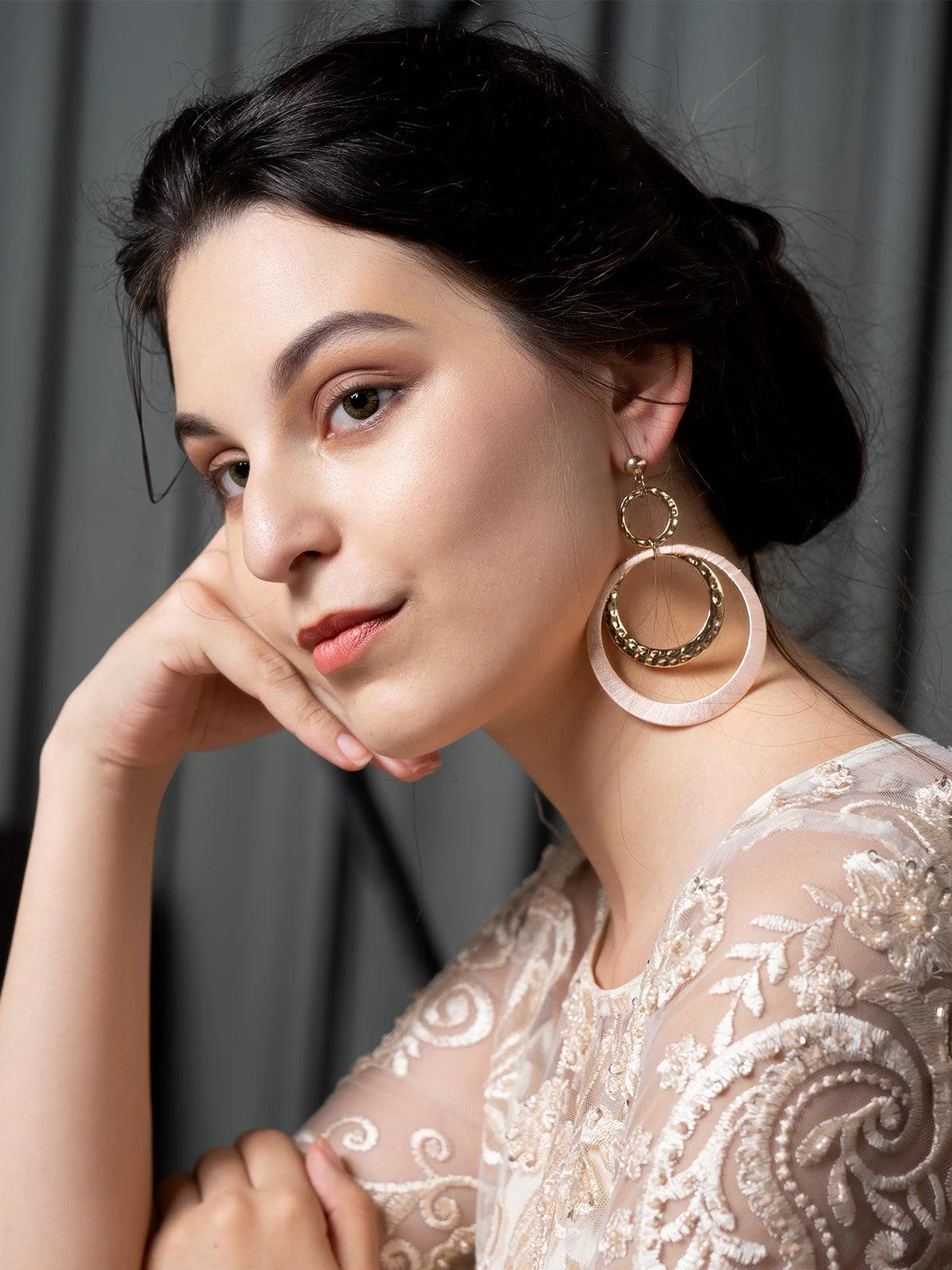 Odette Women Ultra-Modern Ring Dangle Earrings - Image 2