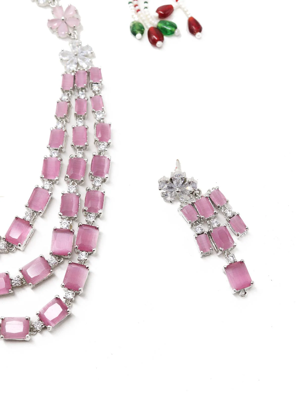 Odette Women Violet Trendy Necklace With Earrings - Image 3