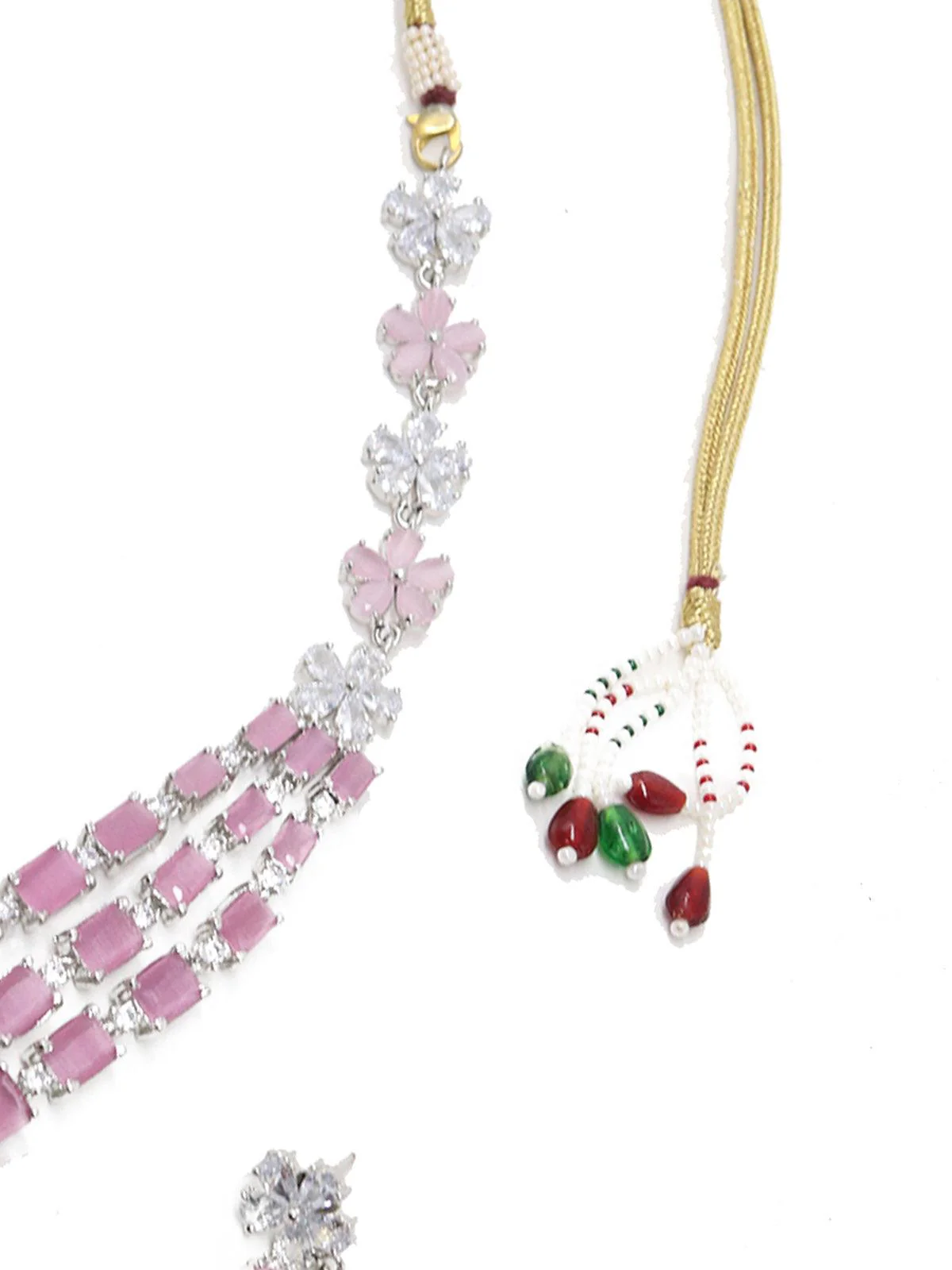 Odette Women Violet Trendy Necklace With Earrings - Image 5