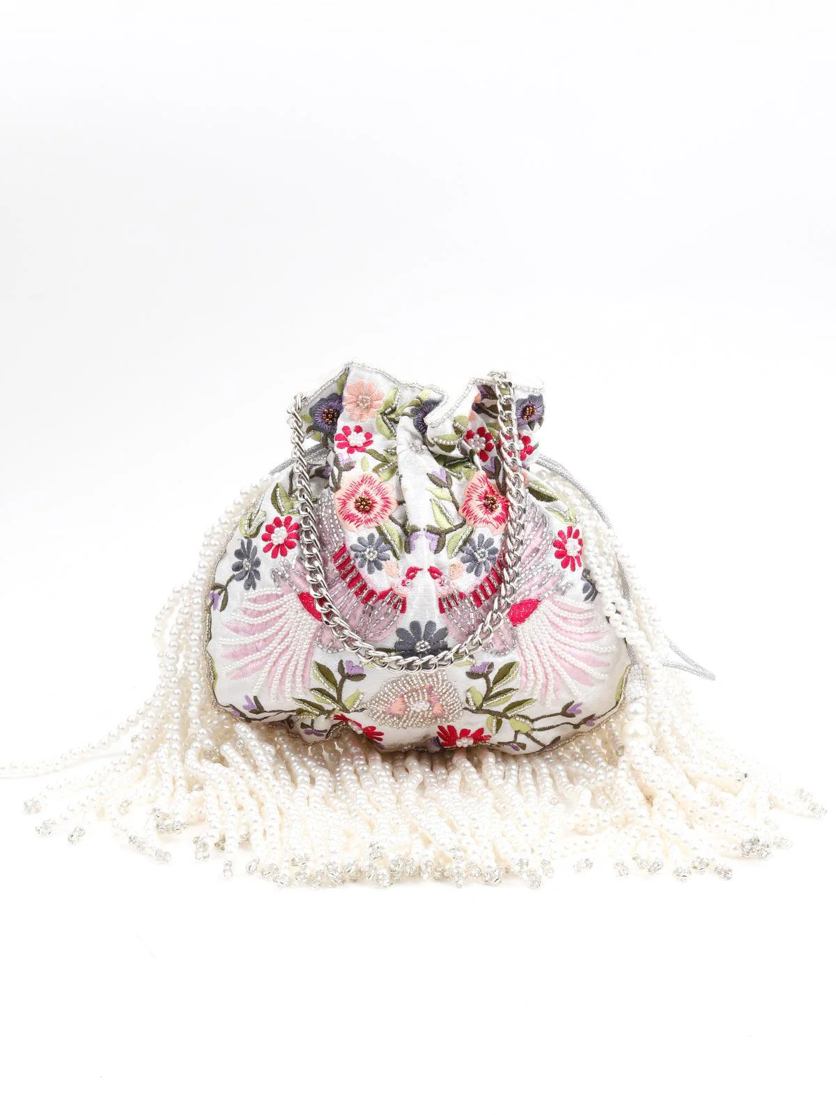 Odette Women White Beautifying Potli - Image 3