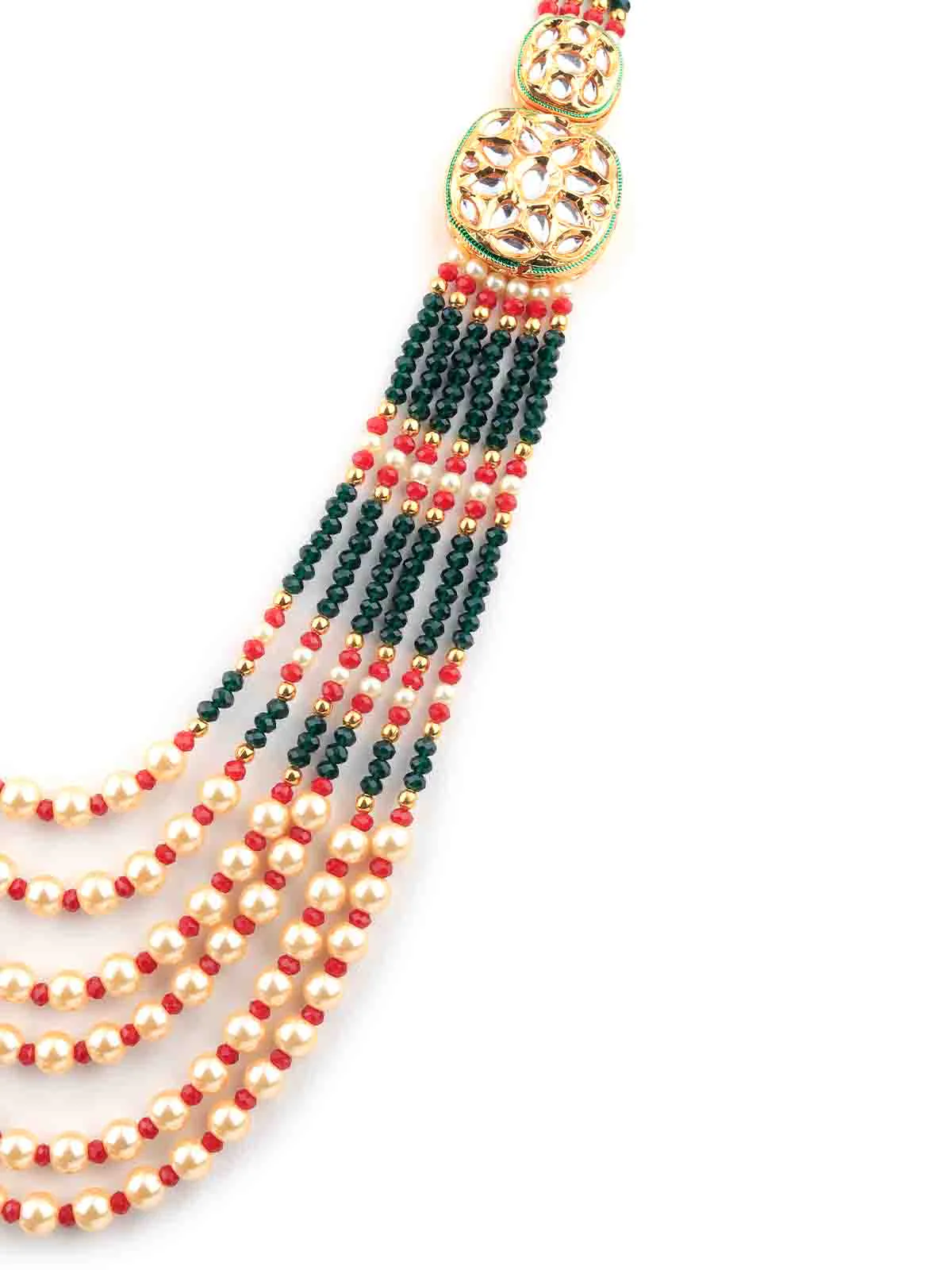 Odette Women Multicolor Double Sided Long Necklace Set - Image 4