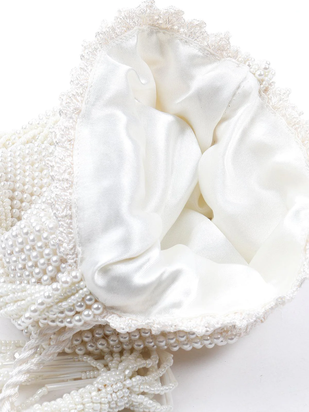 Odette Women Winsome White Pearly Potli - Image 6