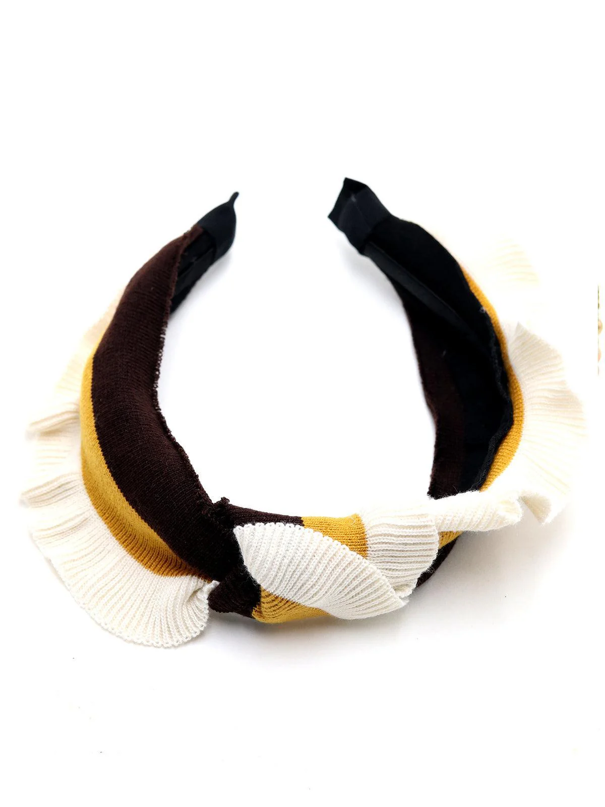 Odette Women Woollen Twist Tri-Colour Hair Band - Image 5