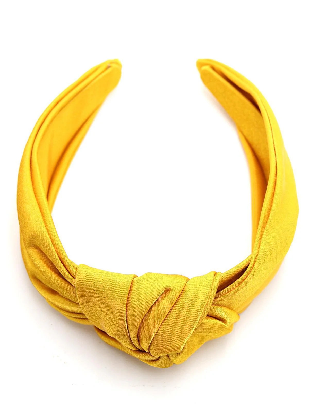 Odette Women Wrinkled And Knotted Yellow Sober Hair Band - Image 5