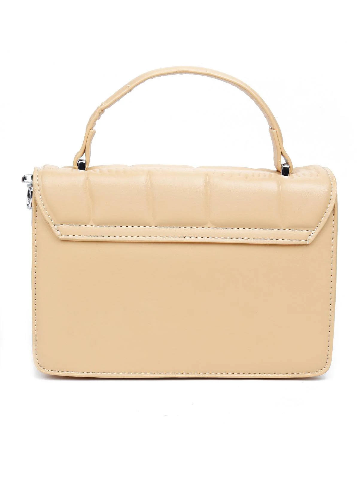 Odette Women Cream Colour Metal Sling Bag - Image 5