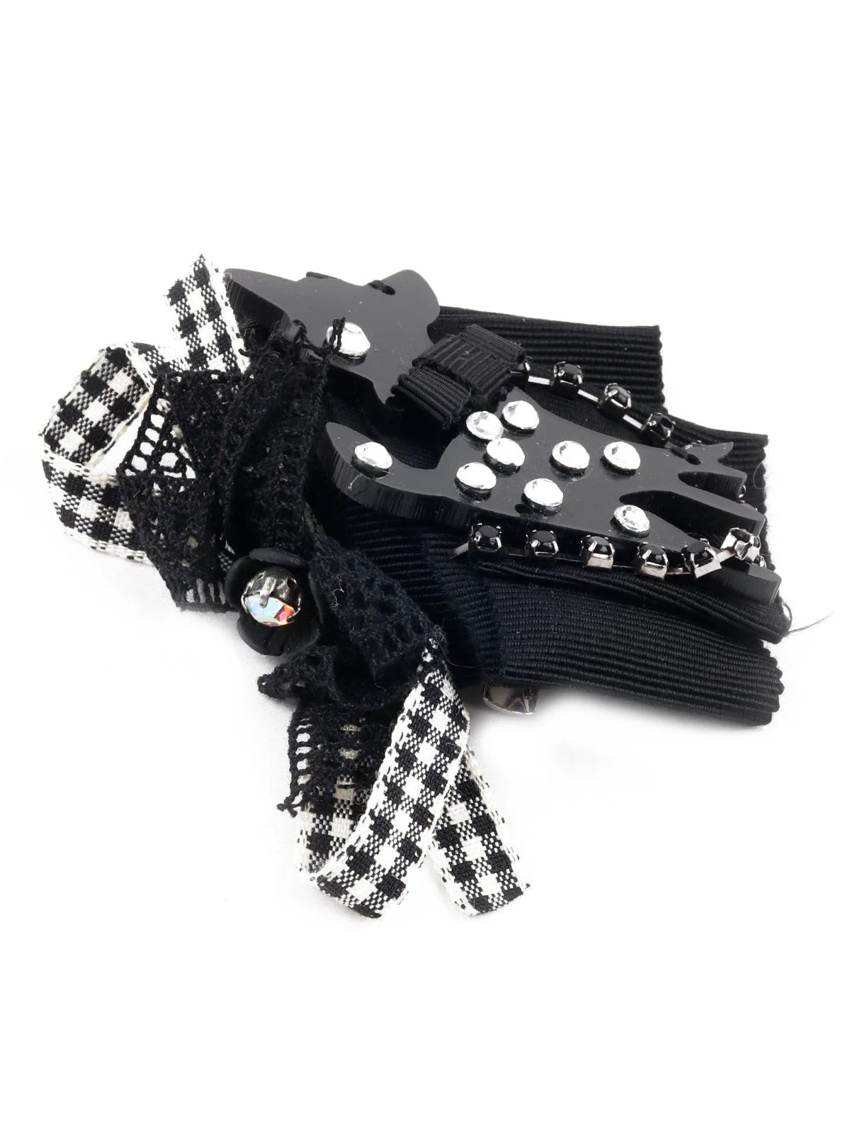 Odette Women Black Ribbon Brooch - Image 4
