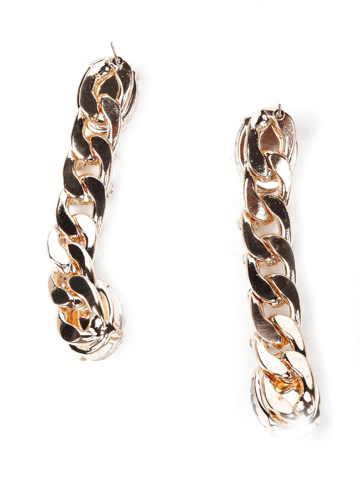 Odette Women Gold Metal Chained Earrings - Image 6