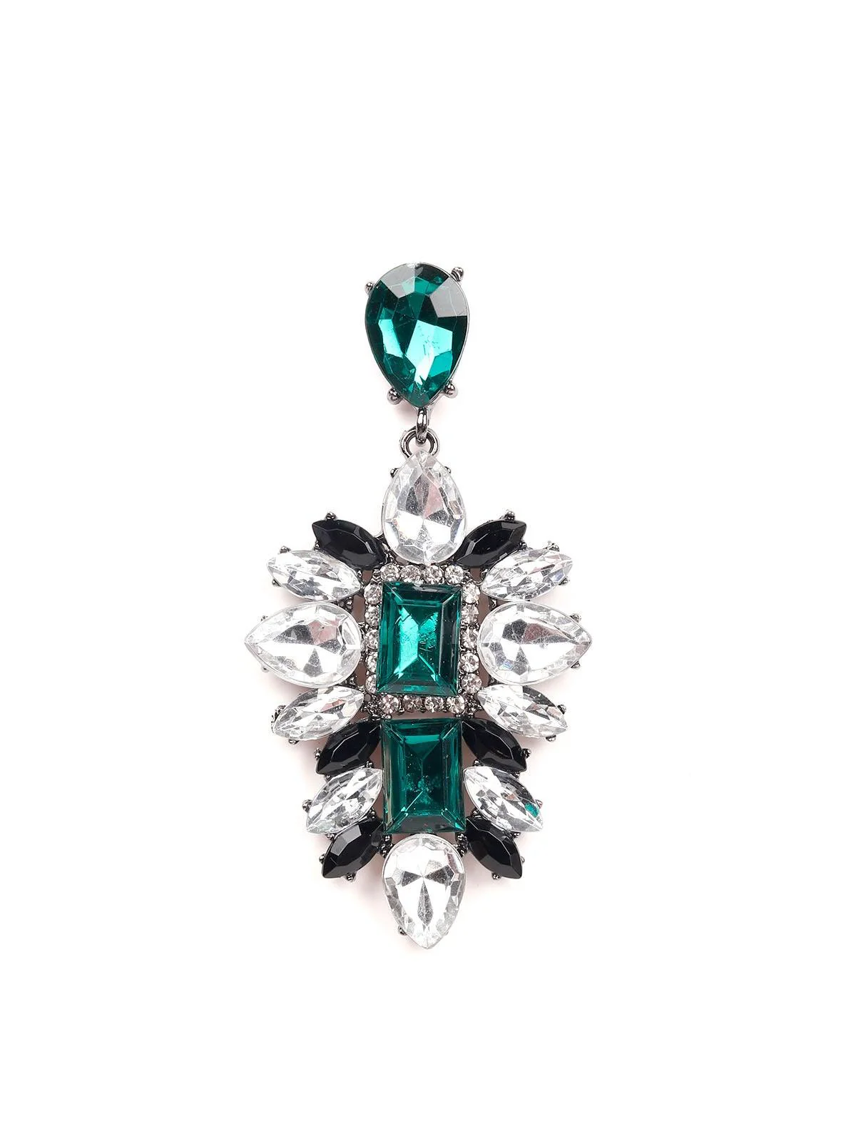 Odette Women Green Metal Earrings - Image 4