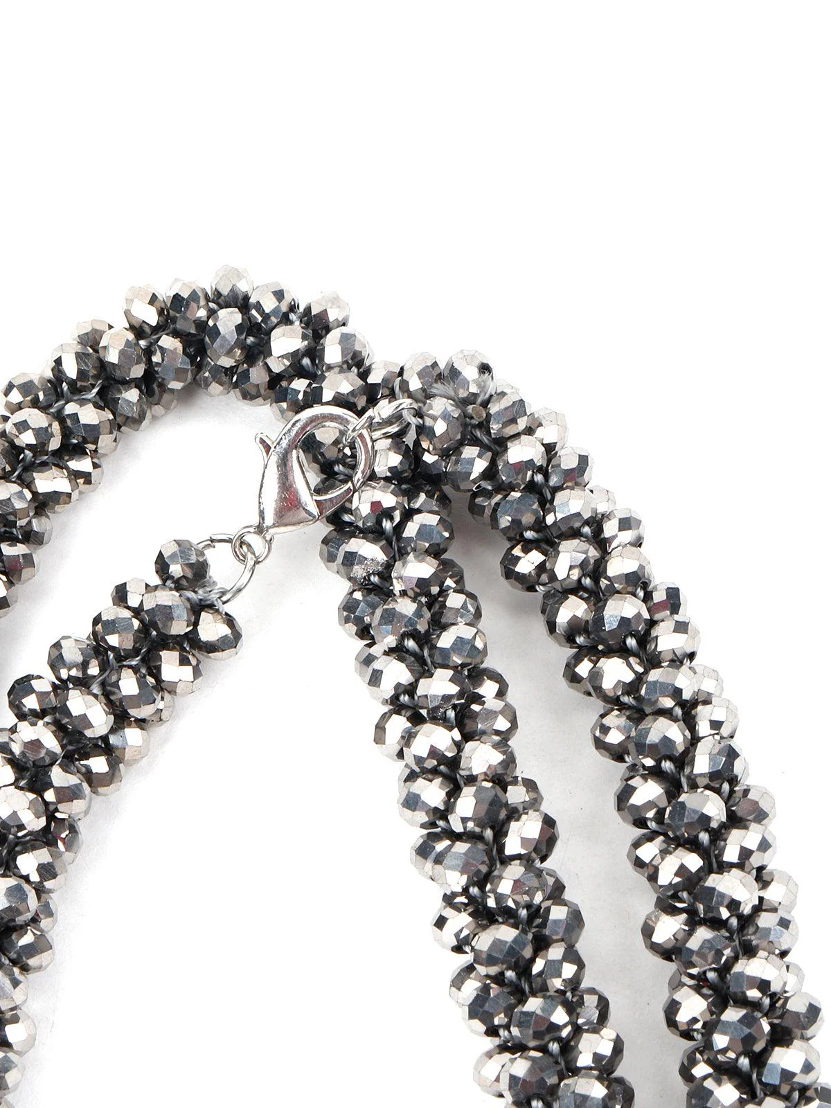 Odette Women Crystal Grey Cut Beads Layered Necklace - Image 4