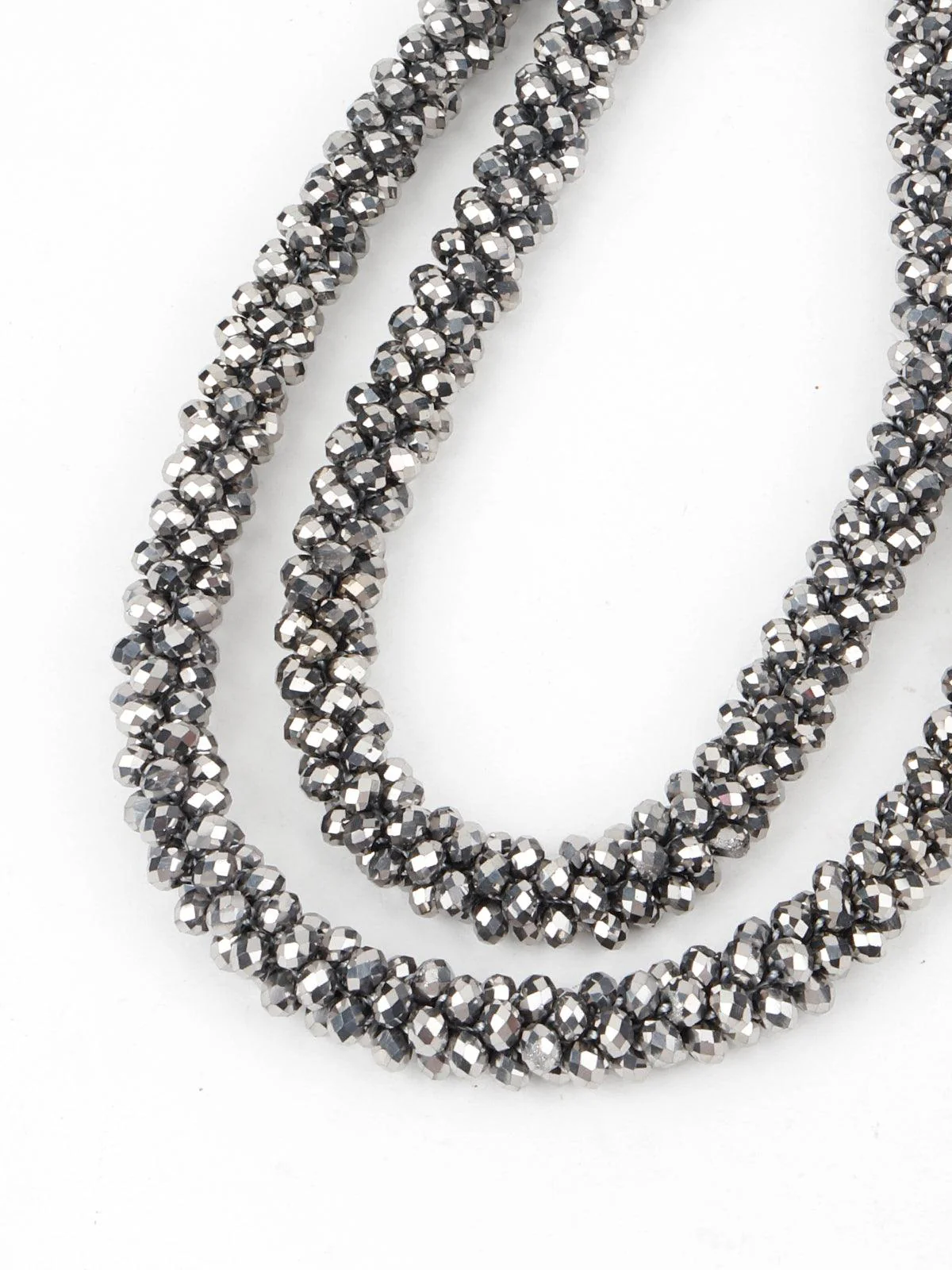 Odette Women Crystal Grey Cut Beads Layered Necklace - Image 6