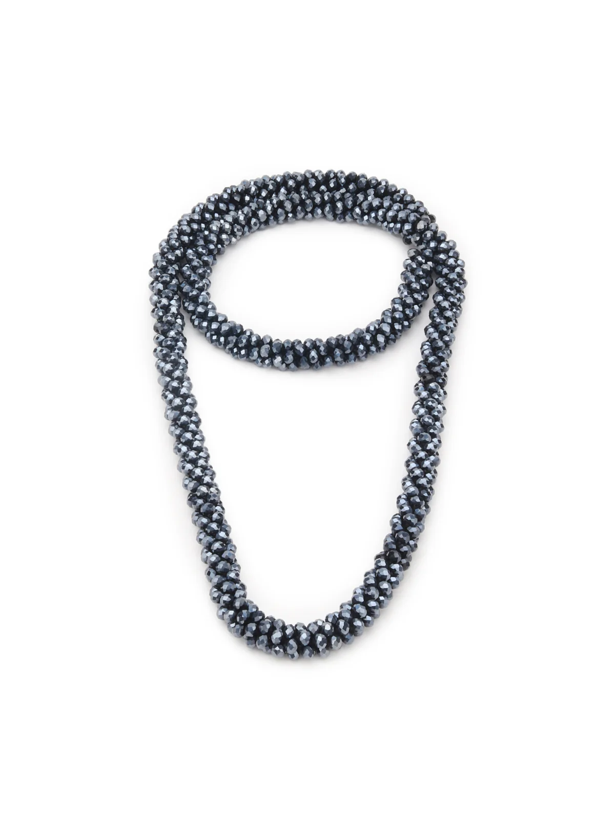 Odette Women Crystal Dark Blue Layered Necklace - Image 4