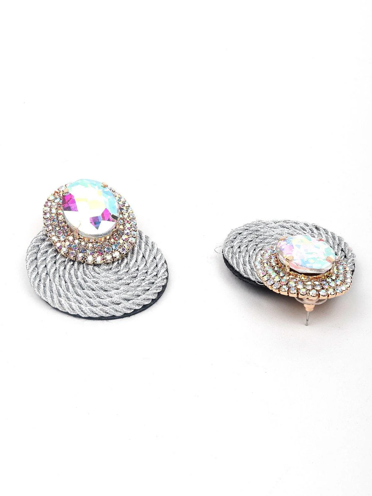 Odette Women Grey Metal Earrings - Image 5