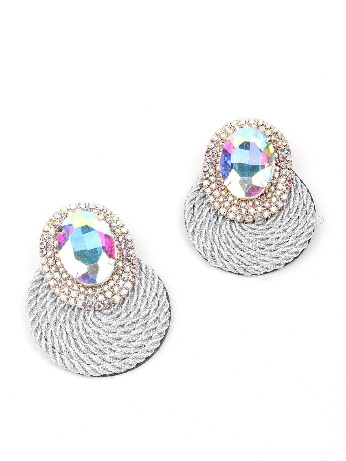 Odette Women Grey Metal Earrings - Image 6
