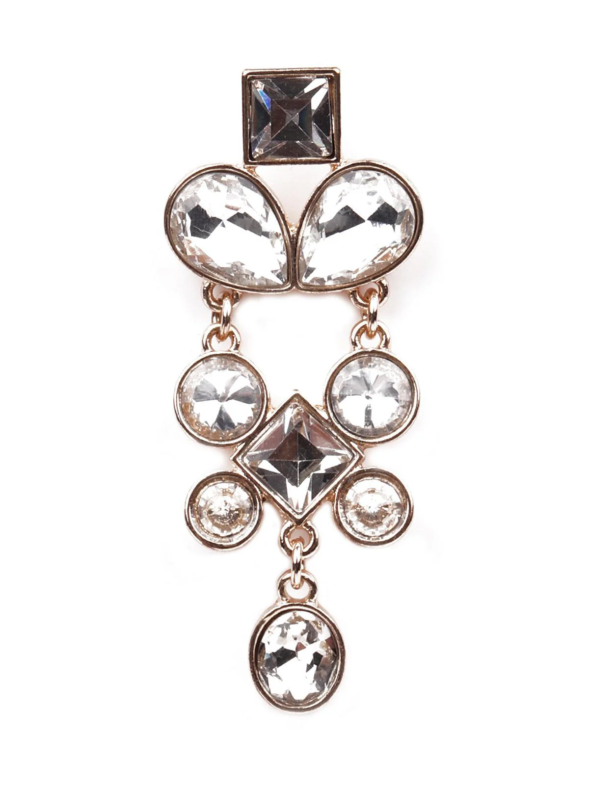 Odette Women Multicolour Crystal Metal Drop Earrings - Image 4