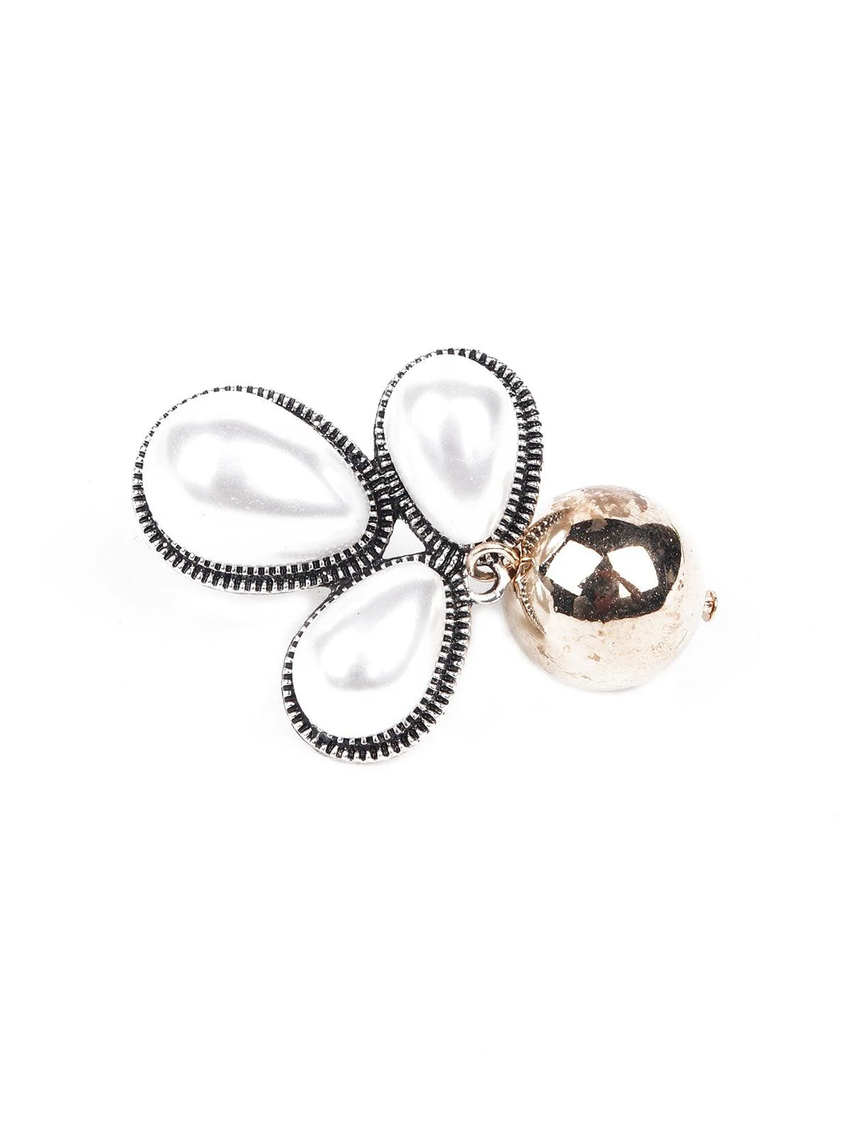 Odette Women Cute gorgeous gold and white statement earrings - Image 5