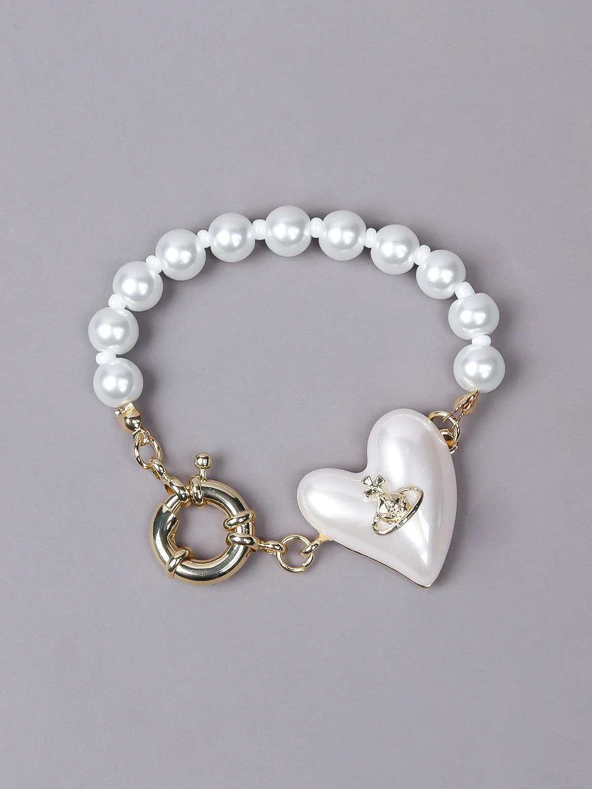 Odette Women White Metal With A Heart Bracelet - Image 3