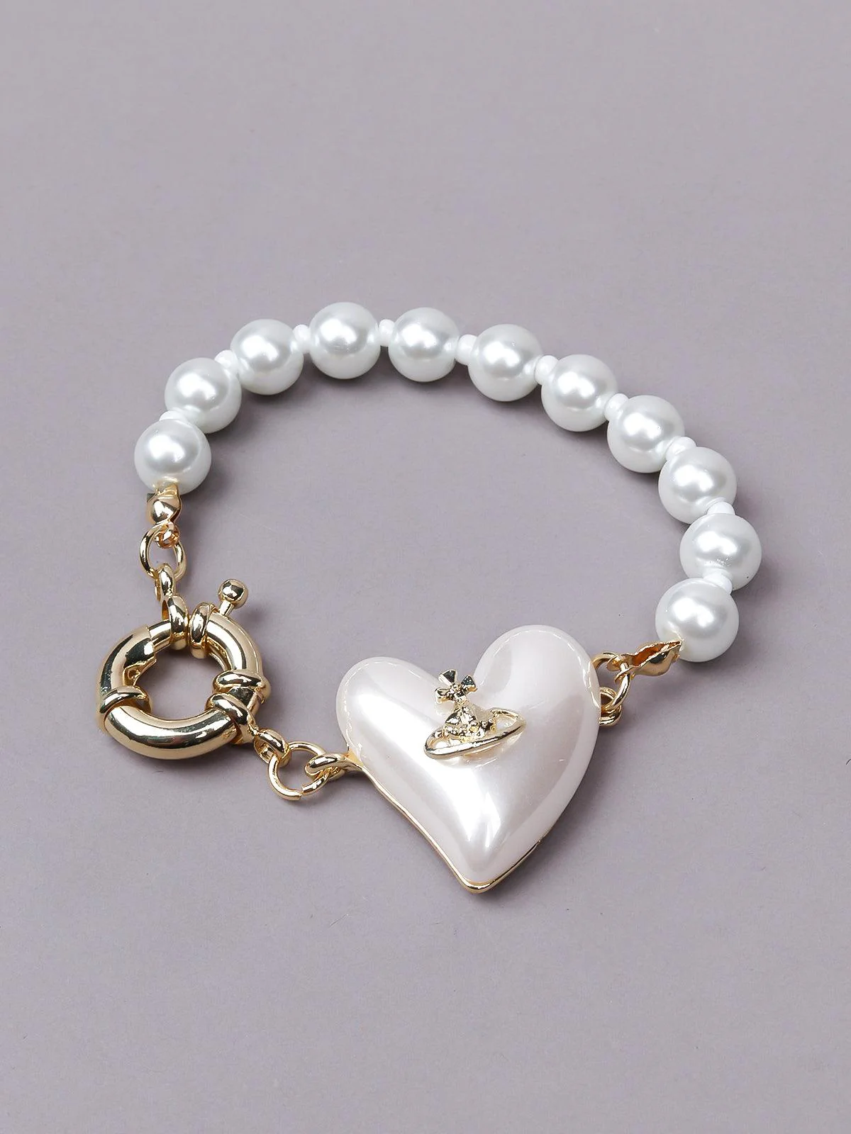 Odette Women White Metal With A Heart Bracelet - Image 4
