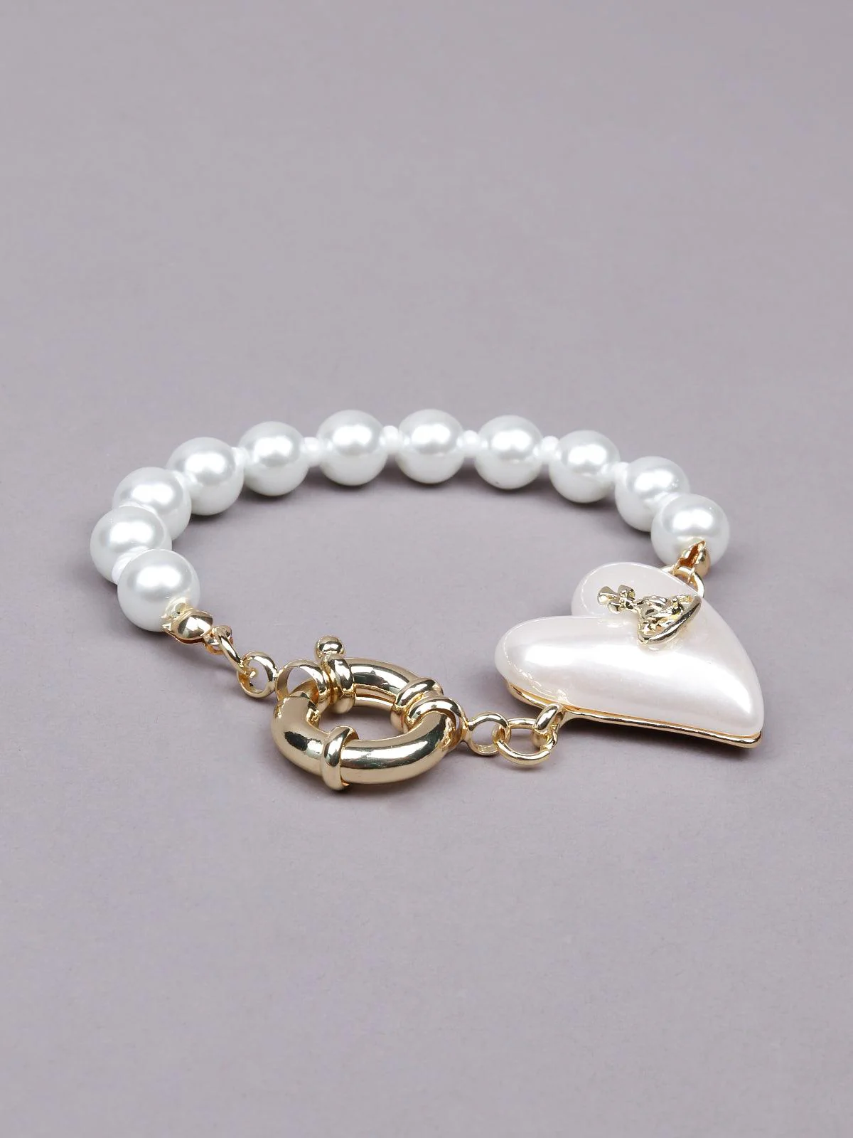 Odette Women White Metal With A Heart Bracelet - Image 5