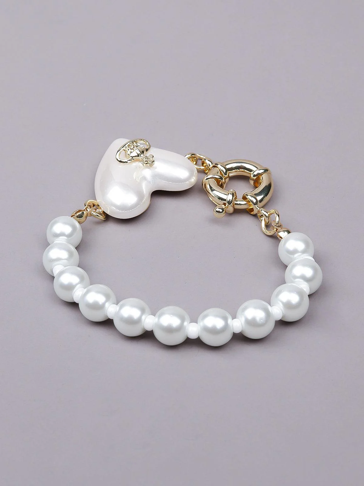 Odette Women White Metal With A Heart Bracelet - Image 6
