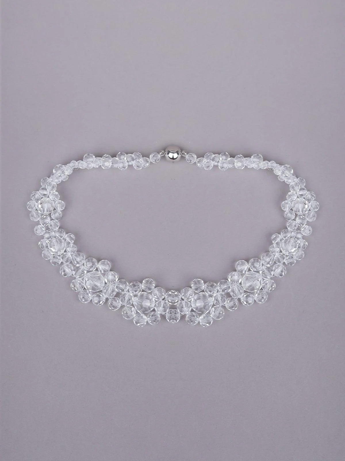 Odette Women Silver Metal Floral Choker - Image 3