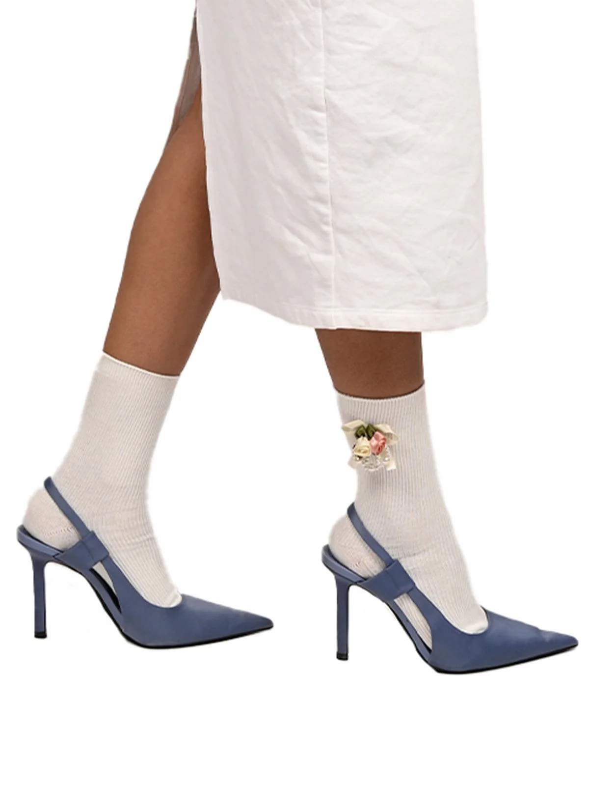 Odette Women Cute White Ankle-Length Socks - Image 3