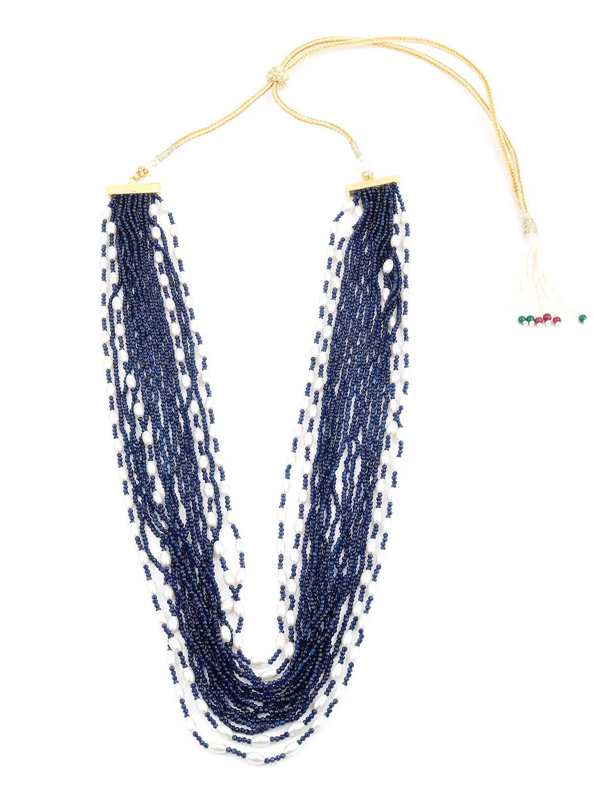 Odette Women Dark Blue Beads Long Necklace - Image 3