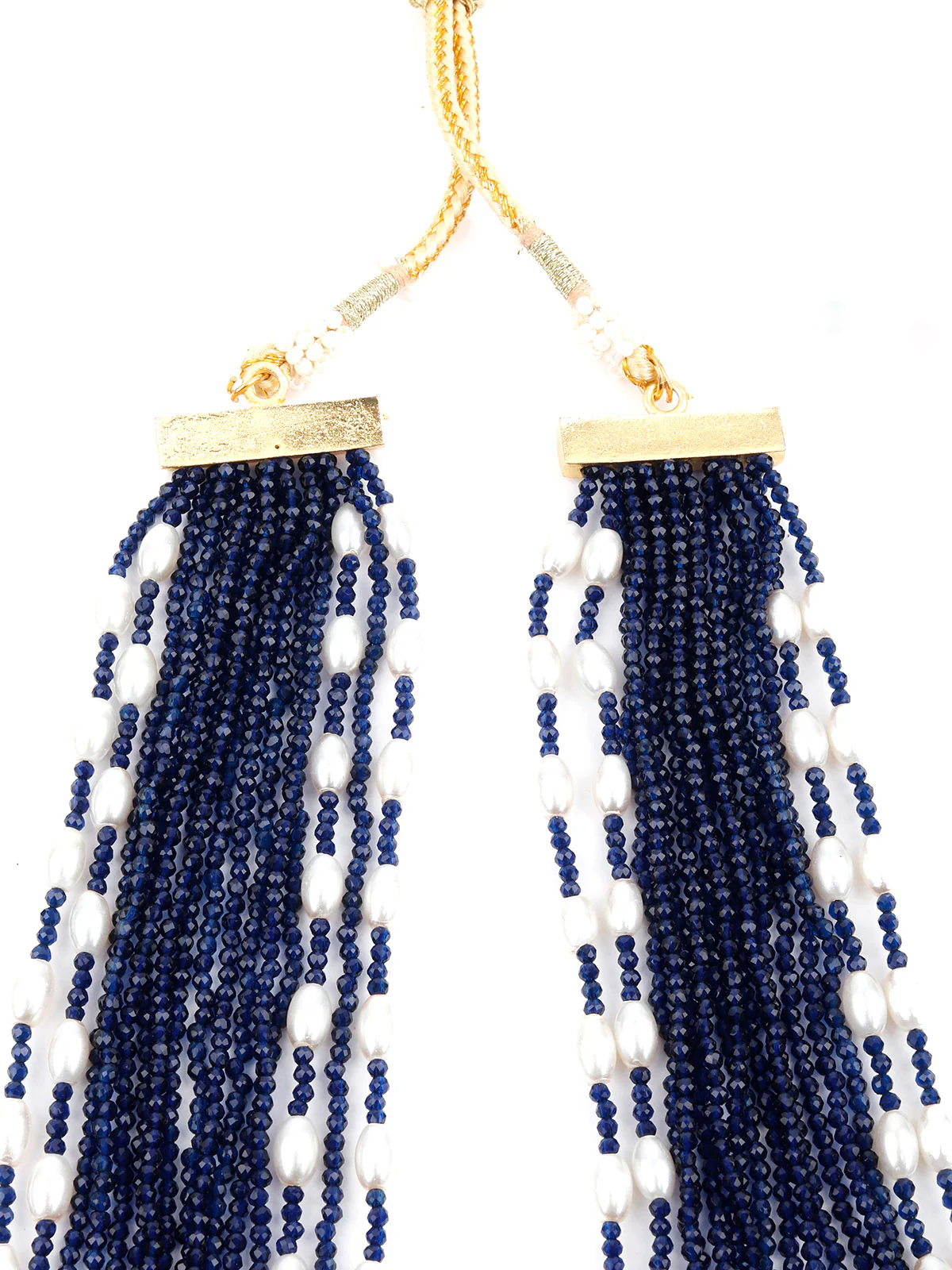 Odette Women Dark Blue Beads Long Necklace - Image 4