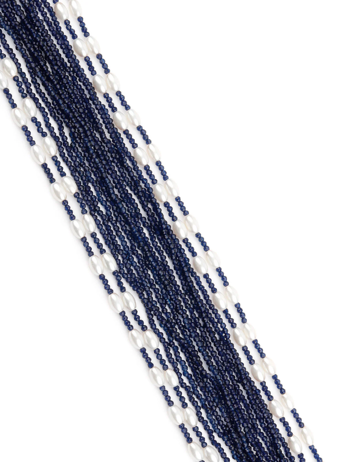 Odette Women Dark Blue Beads Long Necklace - Image 5