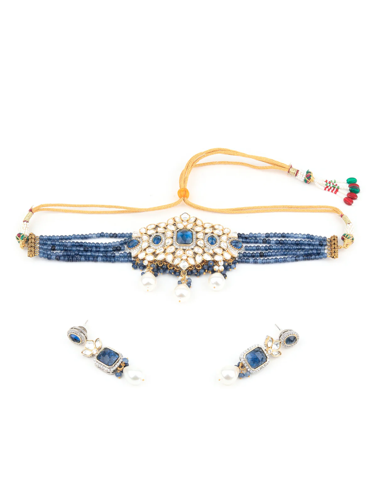 Odette Women Dark Blue Royal Choker Neckpiece - Image 3