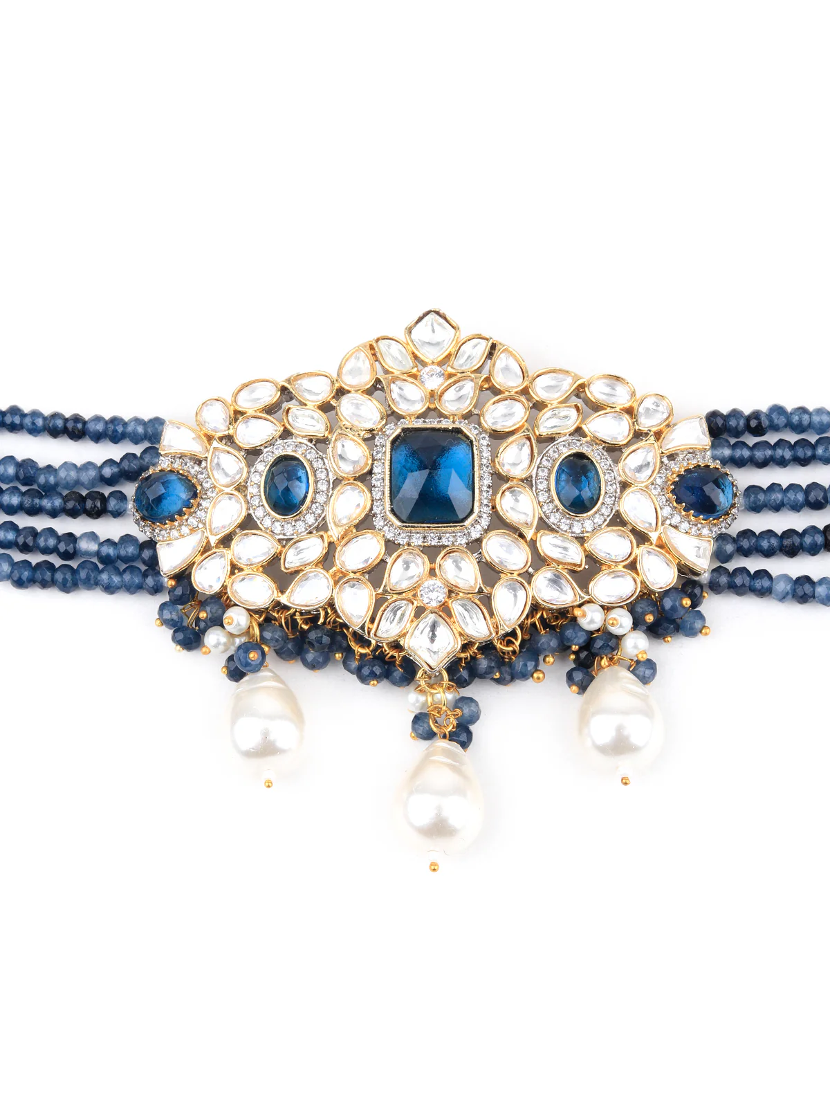 Odette Women Dark Blue Royal Choker Neckpiece - Image 4