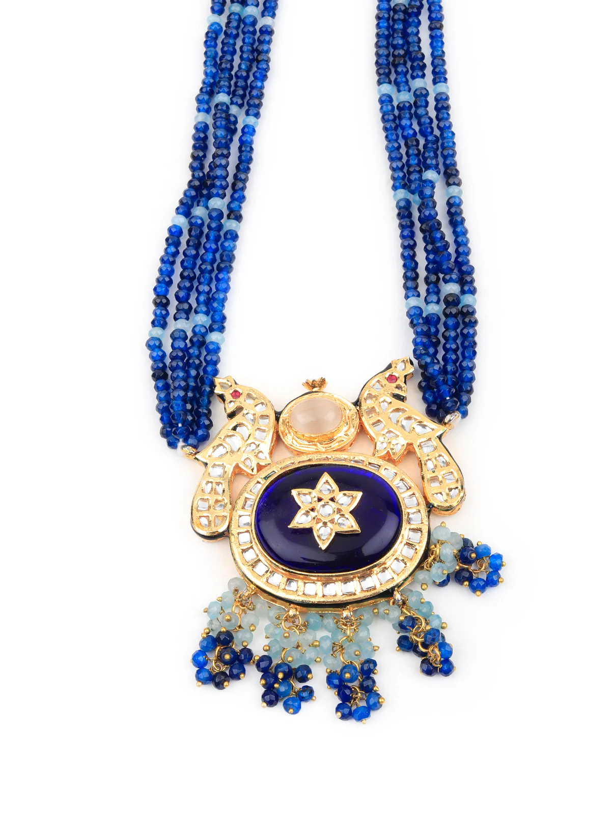 Odette Women Dark Blue Royal Long Necklace Set - Image 5