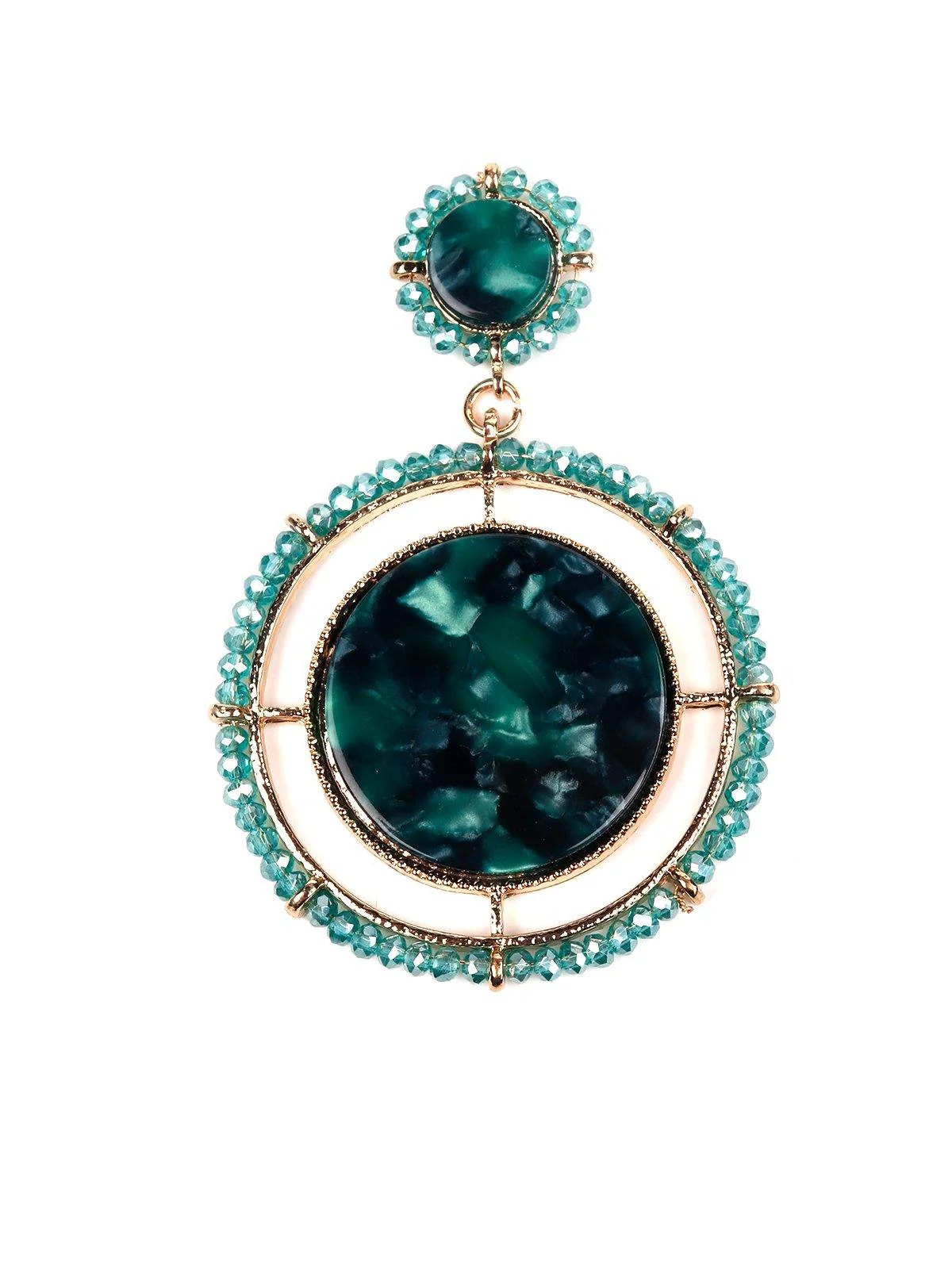 Odette Women Green Metal Earrings - Image 4