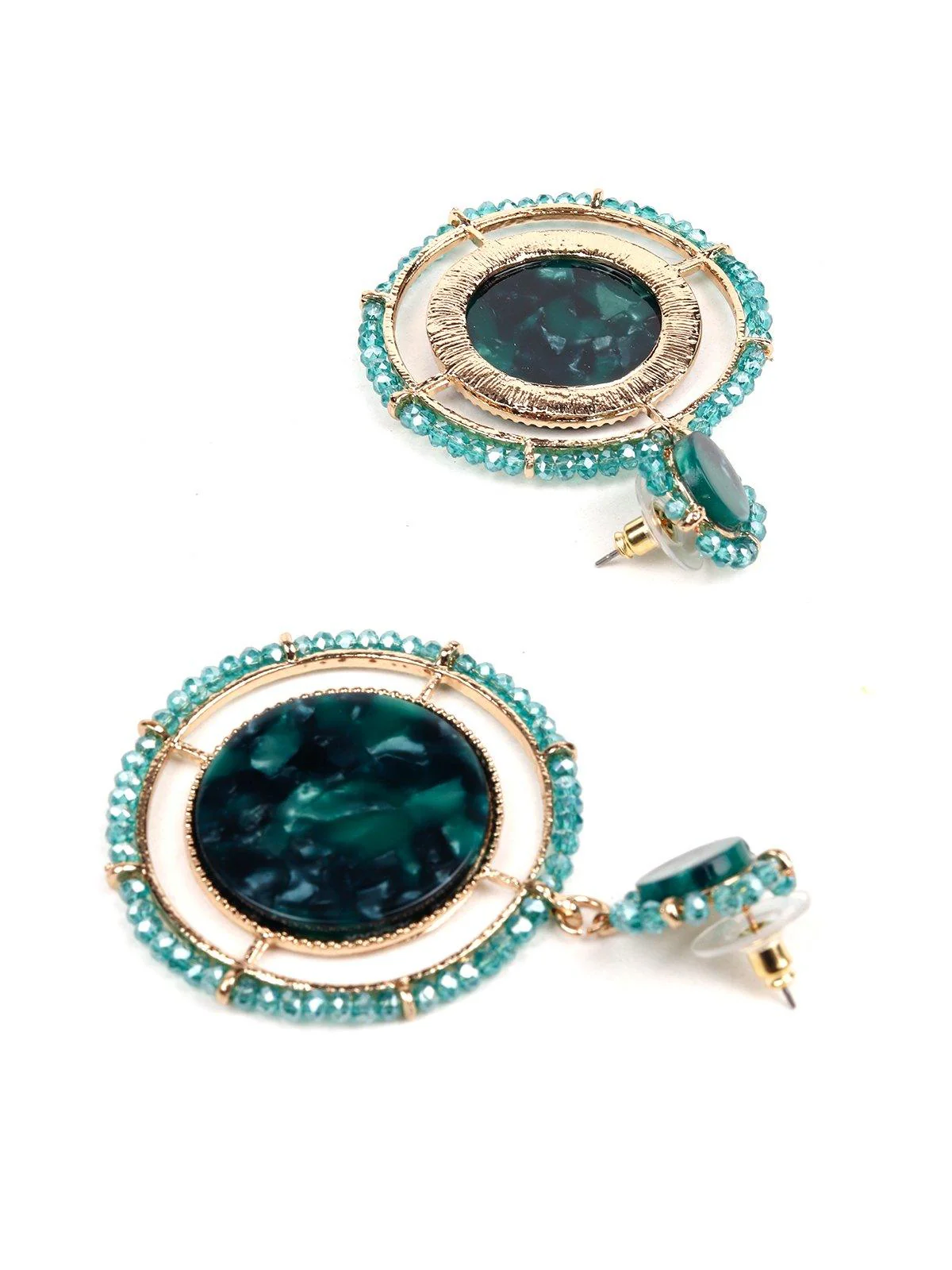 Odette Women Green Metal Earrings - Image 6