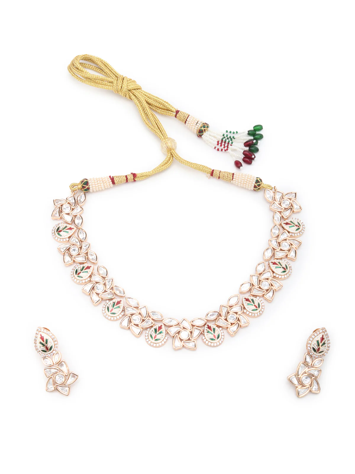 Odette Gold Alloy Jewellery Set For Women - Image 3