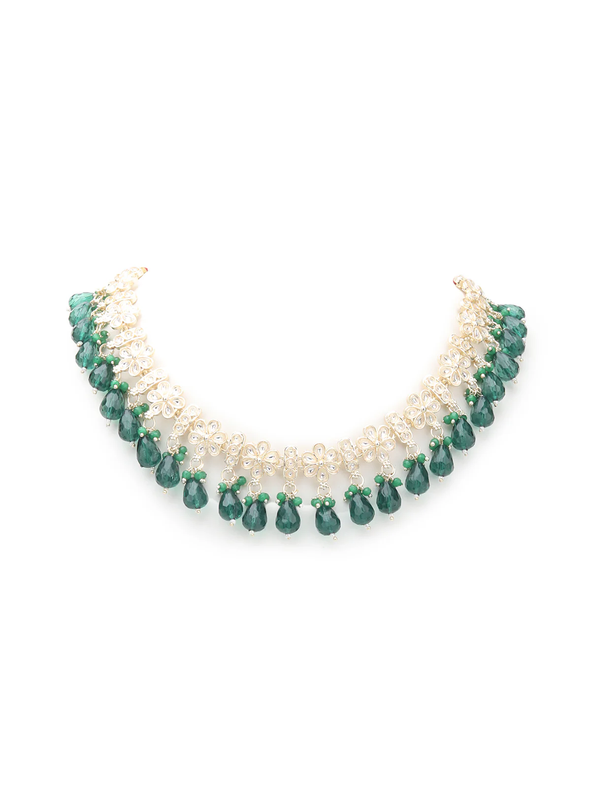 Odette Green And Silver Alloy Jewellery Set For Women - Image 4