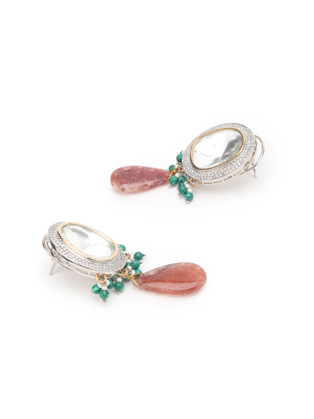 Odette Green And Brown Alloy Jewellery Set For Women - Image 6