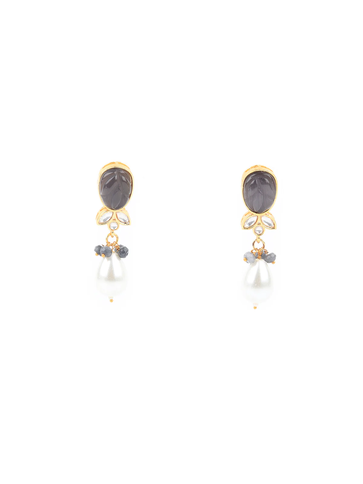 Odette Grey And White Alloy Jewellery Set For Women - Image 4