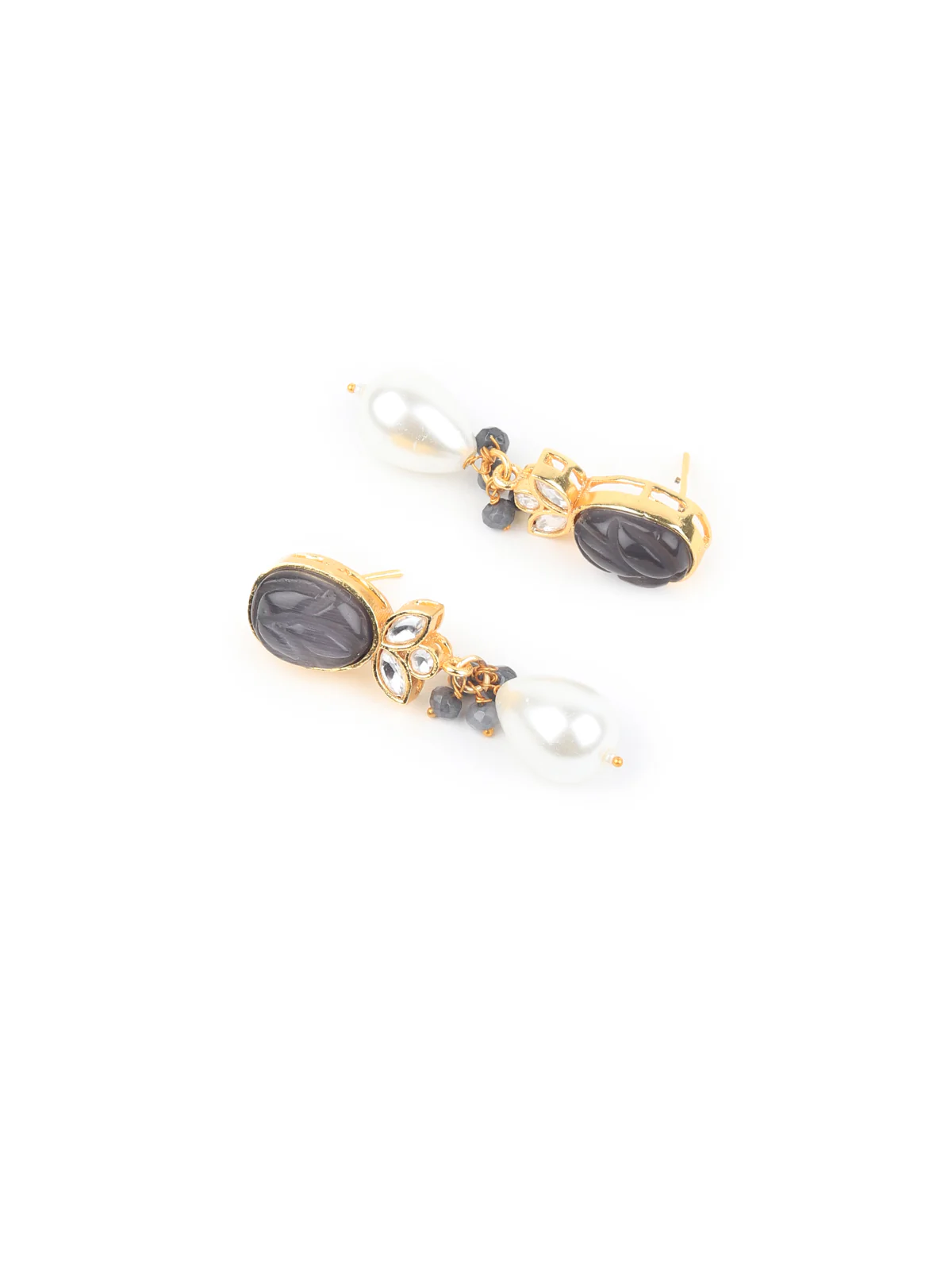 Odette Grey And White Alloy Jewellery Set For Women - Image 5