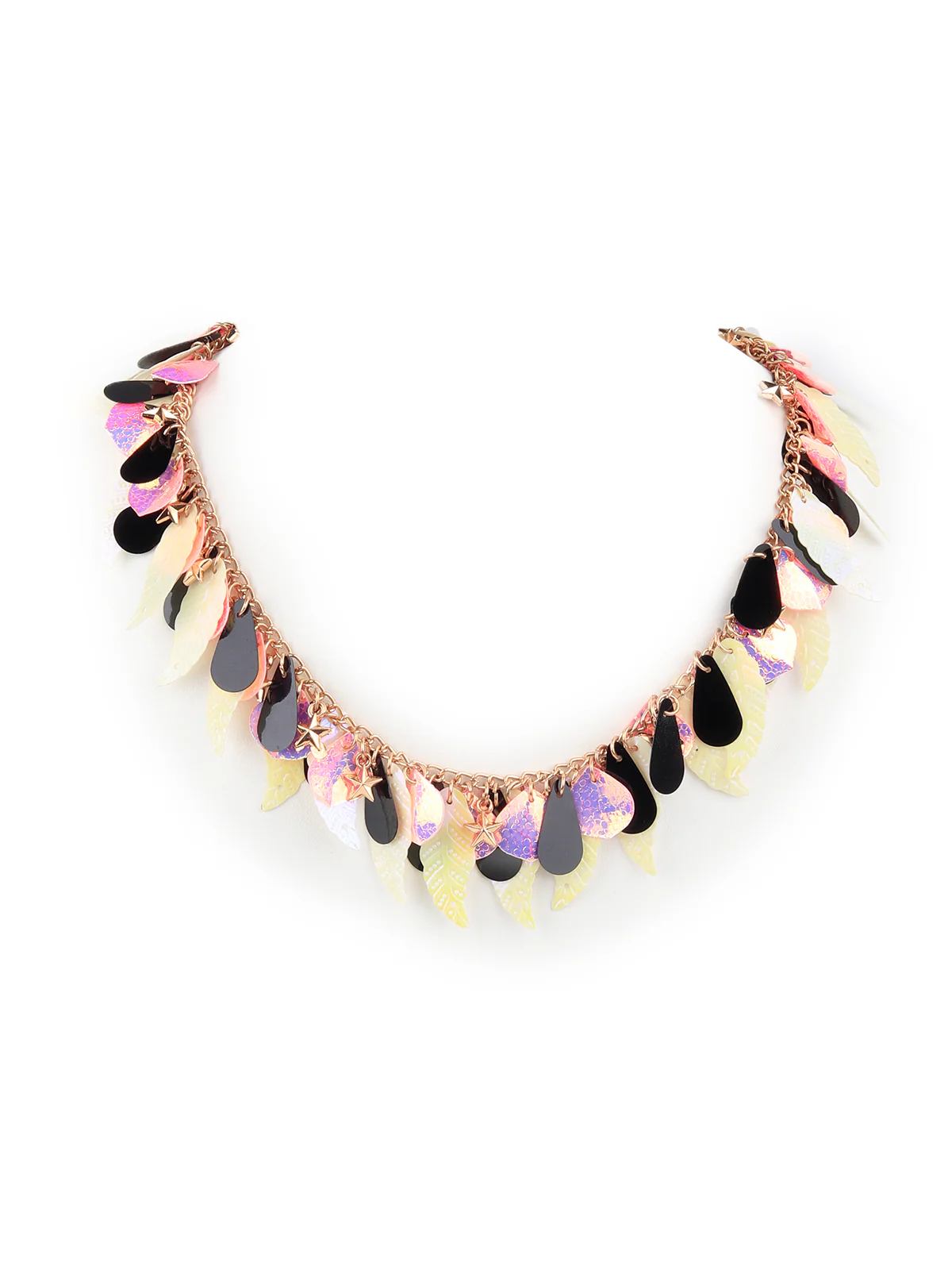 Odette Women Dazzling Leaf Cut Out Party Neck Piece - Image 4