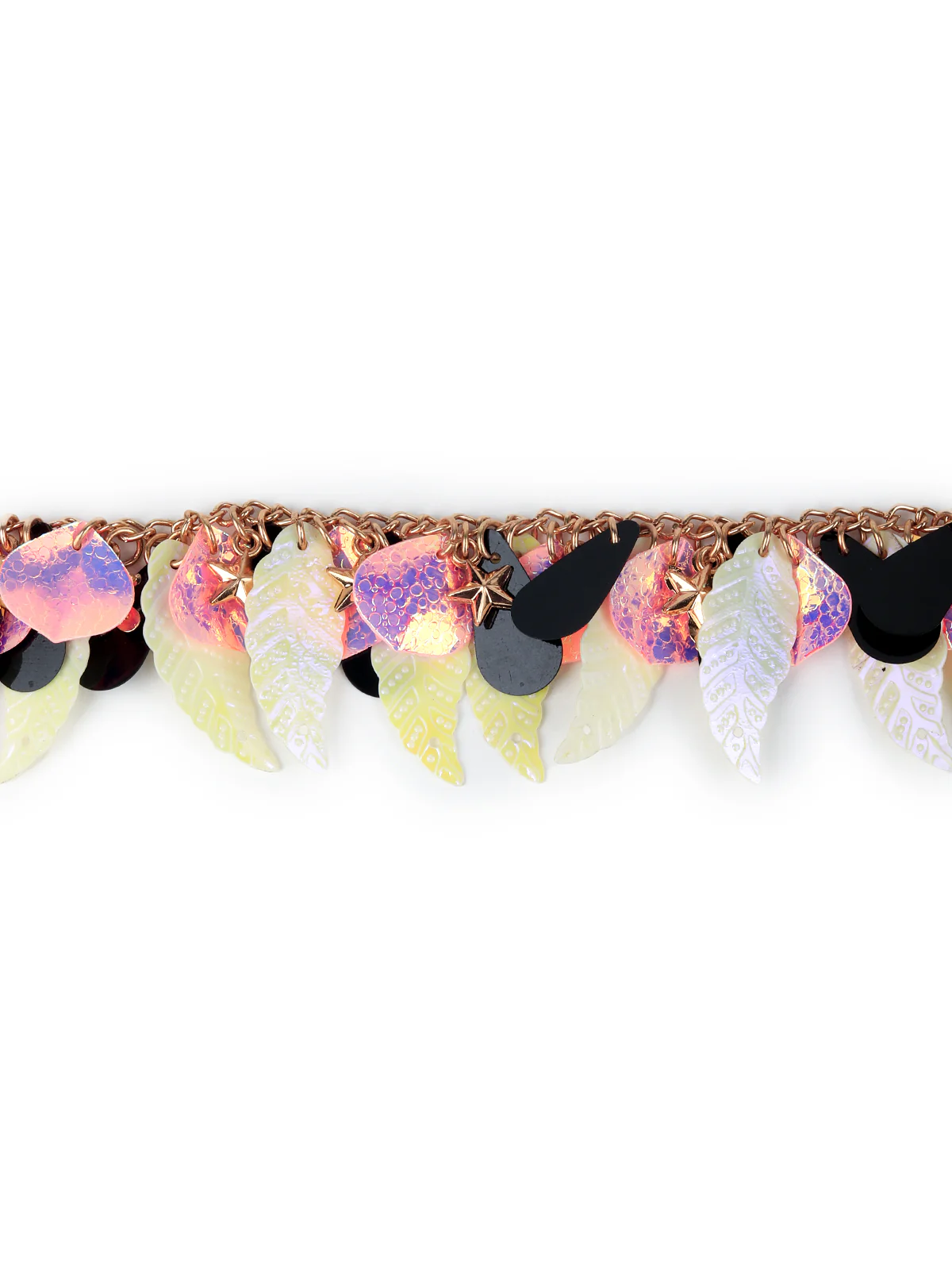 Odette Women Dazzling Leaf Cut Out Party Neck Piece - Image 5