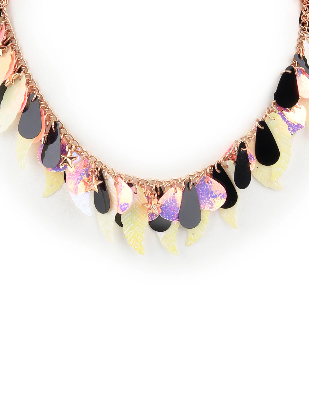 Odette Women Dazzling Leaf Cut Out Party Neck Piece - Image 6