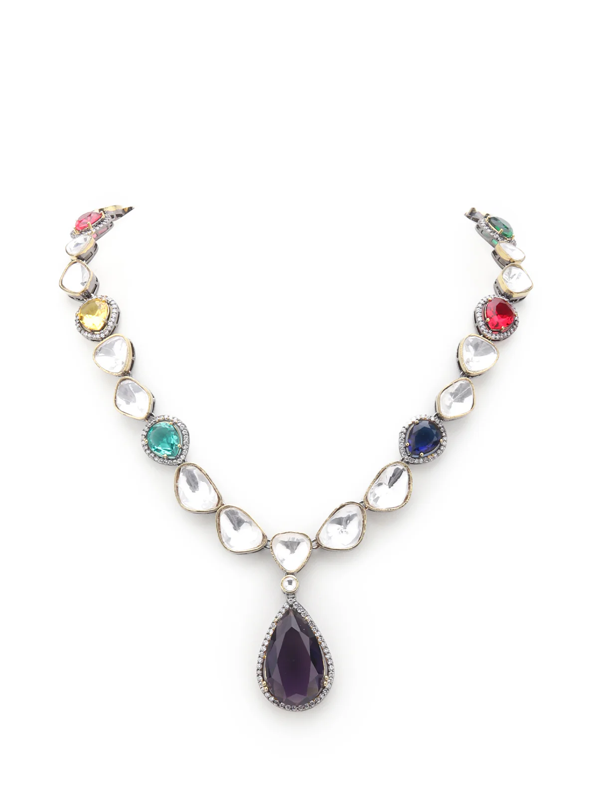 Odette Multicolored Alloy Jewellery Set For Women - Image 4