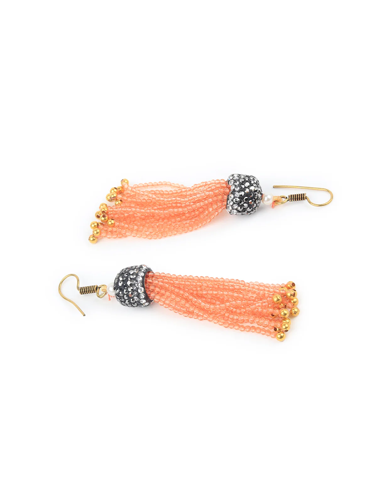 Odette Peach And White Alloy Jewellery Set For Women - Image 4