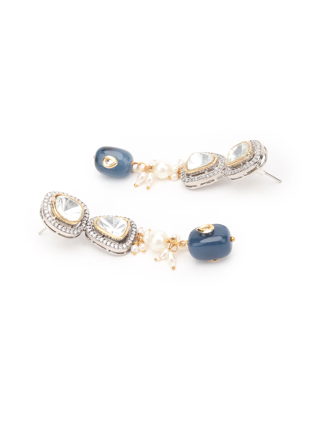 Odette Royal Blue And Alloy Jewellery Set For Women - Image 6