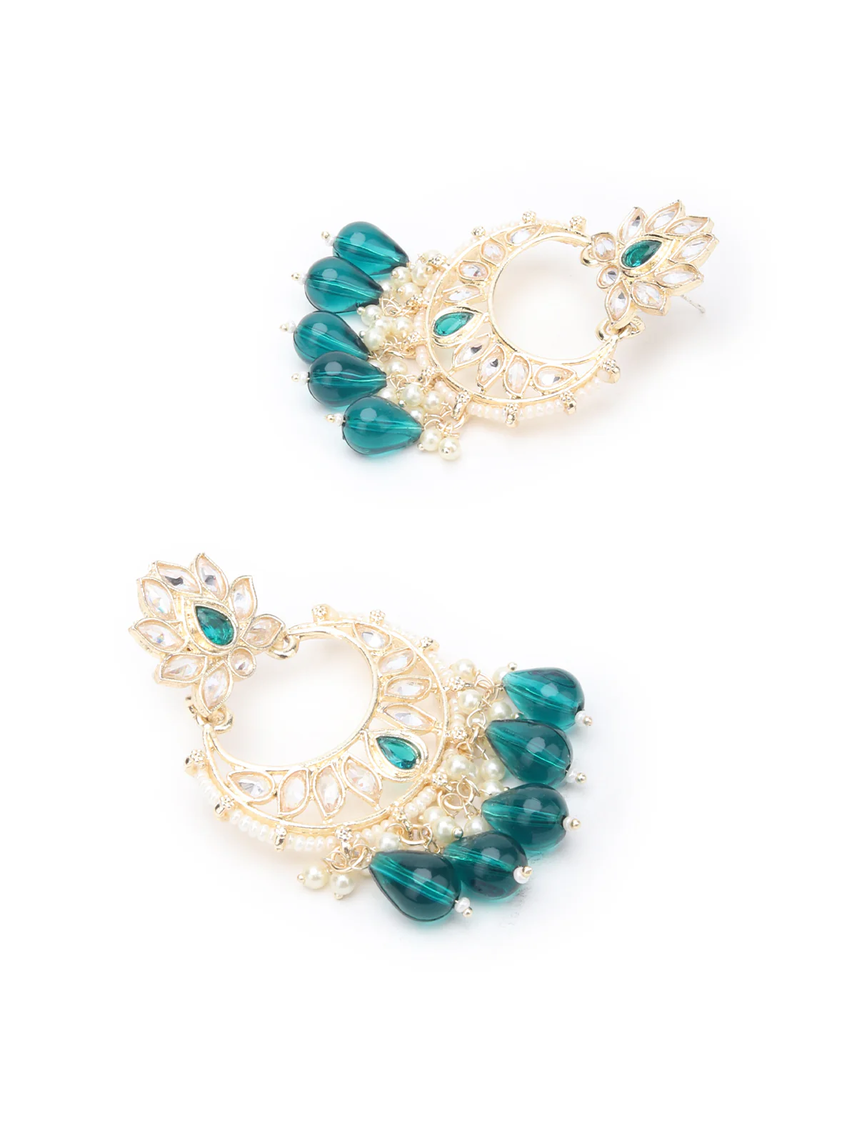 Odette Teal And Silver Layered Alloy Jewellery Set For Women - Image 7