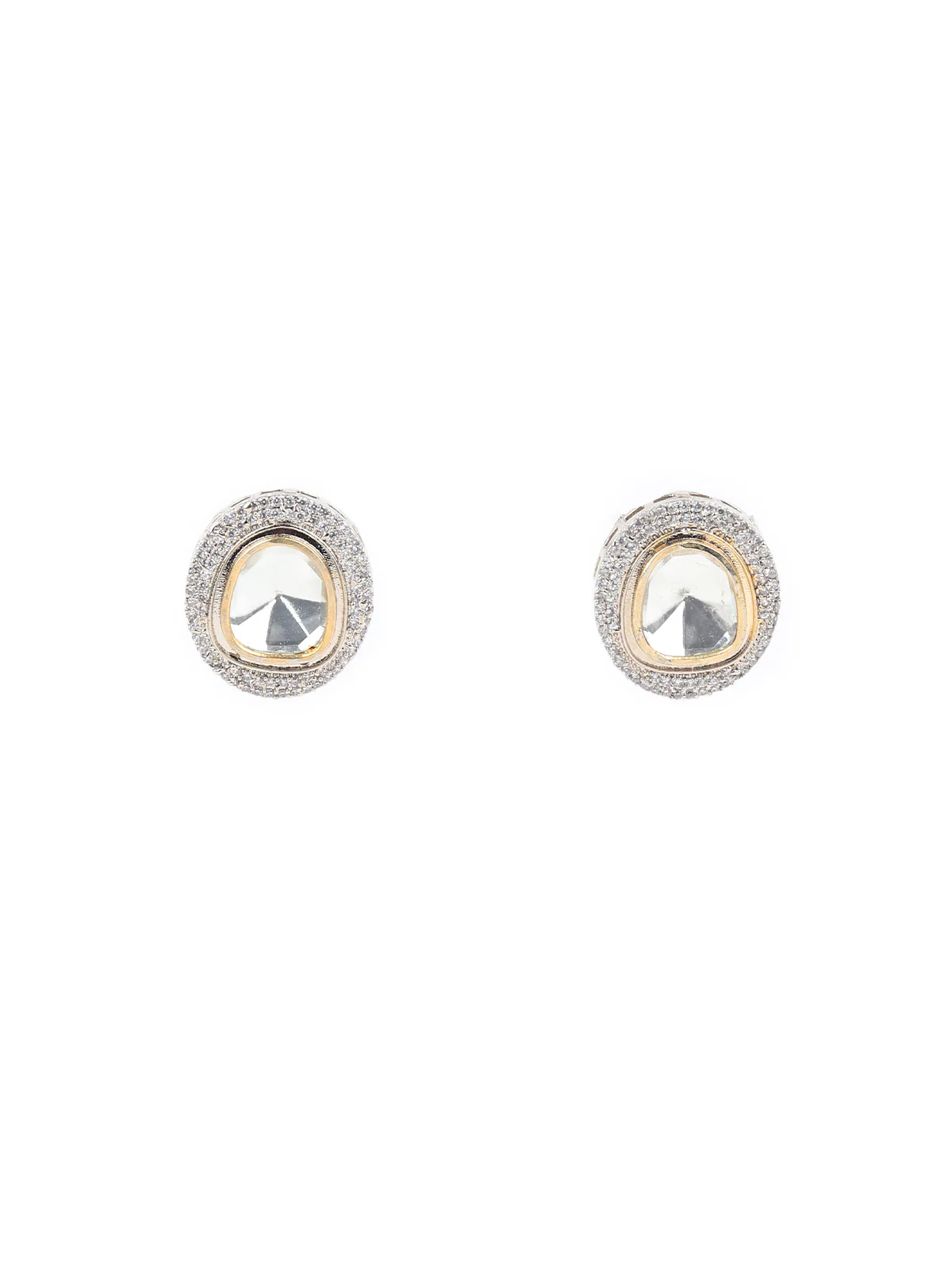 Odette White And Green Alloy Jewellery Set For Women - Image 3