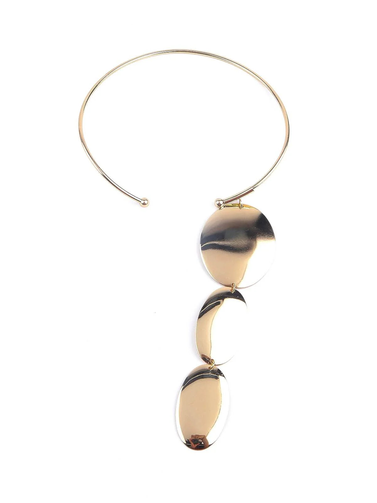 Odette Women Deep Gold Rounded Modern Art Inspired Necklace - Image 3