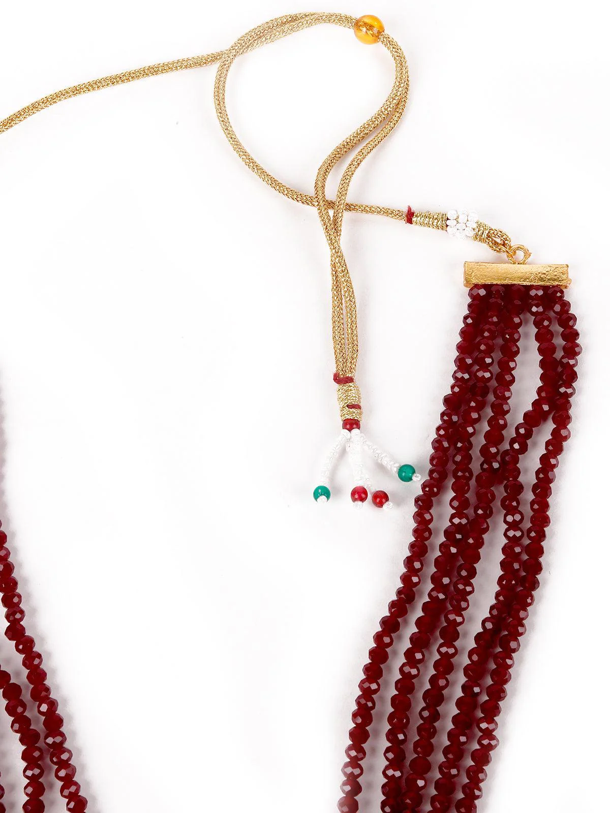 Odette Women Deep Maroon Exquisite Necklace Set - Image 5