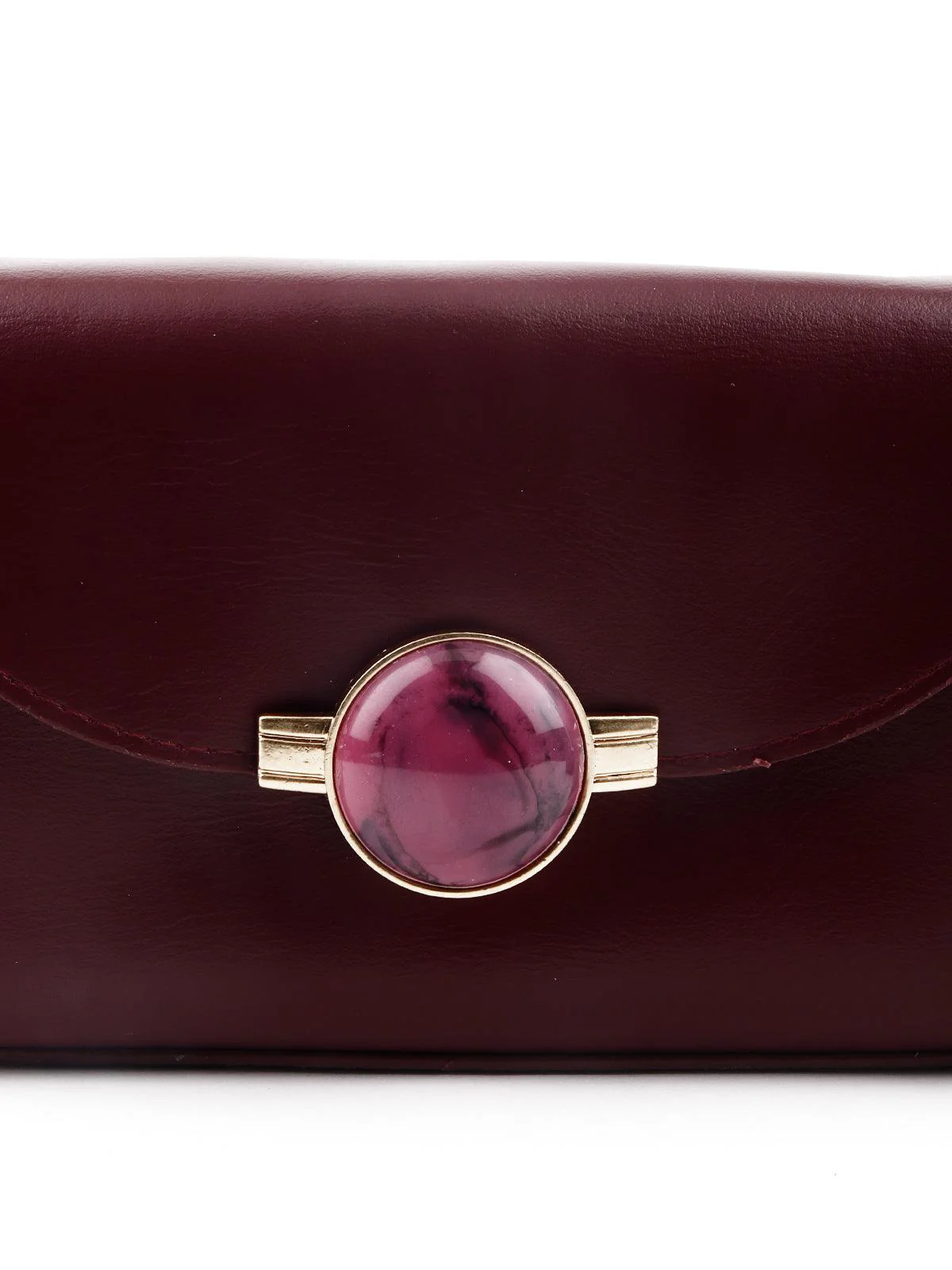 Odette Deep Maroon Gorgeous Smooth Texture Belt Bag For Women - Image 4